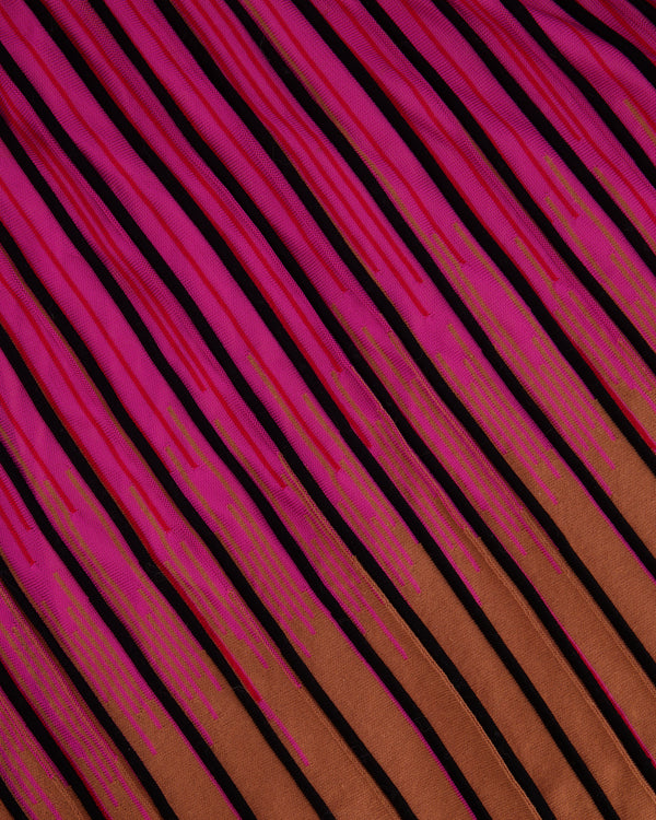 M Missoni Black and Multicolour Ombre Striped Maxi Dress with front Tie Detail Size IT 44 (UK 12)