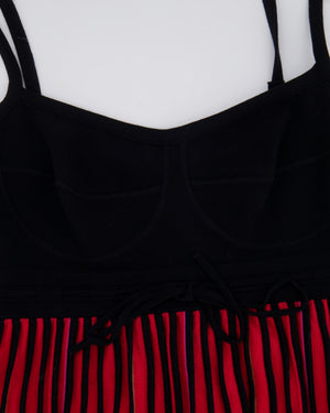 M Missoni Black and Multicolour Ombre Striped Maxi Dress with front Tie Detail Size IT 44 (UK 12)