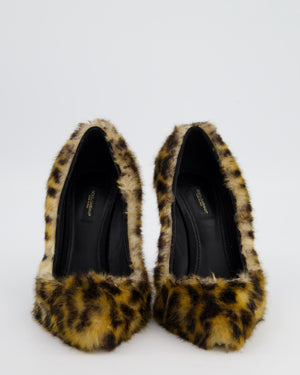 Dolce & Gabbana Brown Fur Leopard Print Heels Size EU 39