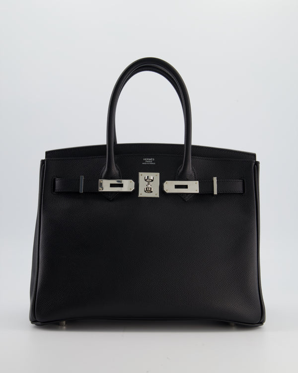 Hermès Birkin 30 Retourne Bag in Noir Epsom Leather with Palladium Hardware