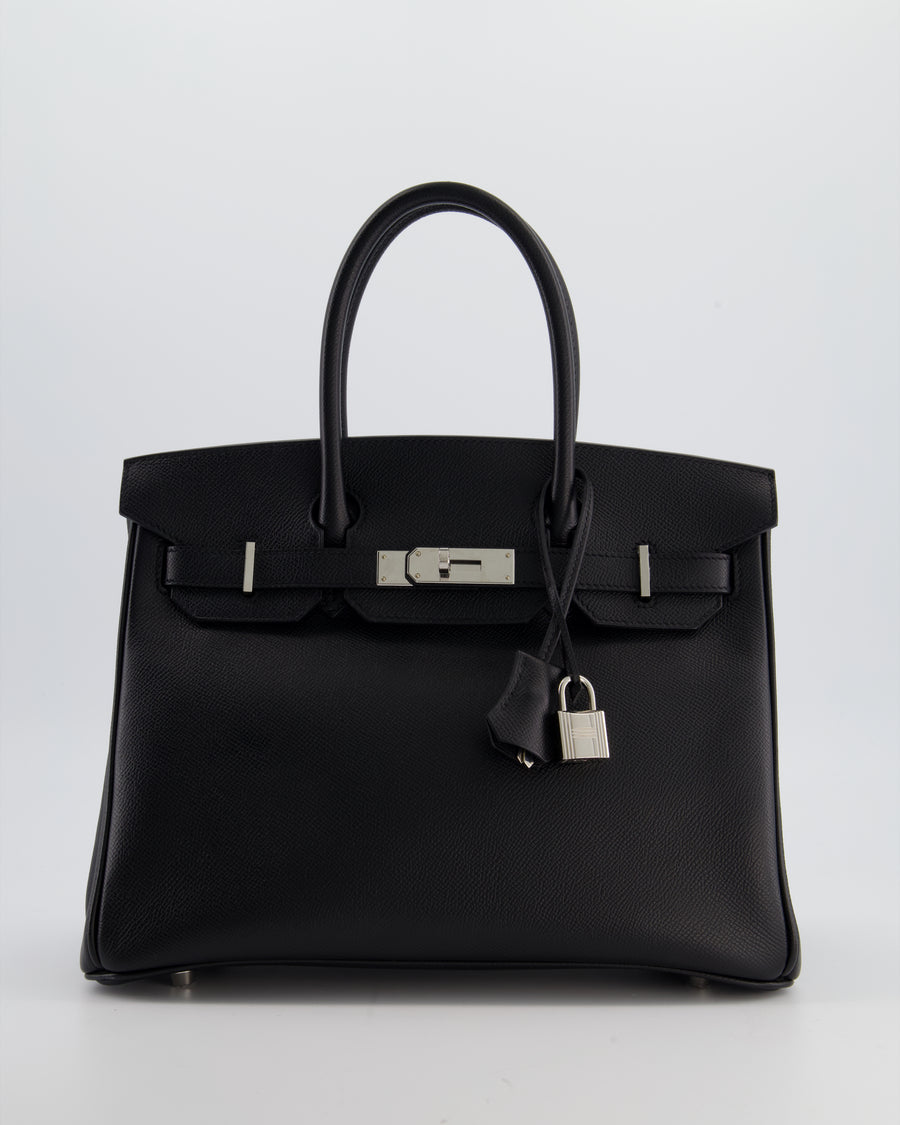 Hermès Birkin 30 Retourne Bag in Noir Epsom Leather with Palladium Hardware