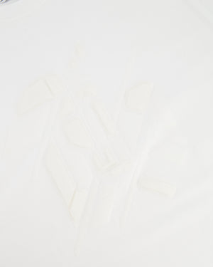 Hermès Menswear White T-Shirt with Abstract Textured Print Detail Size L