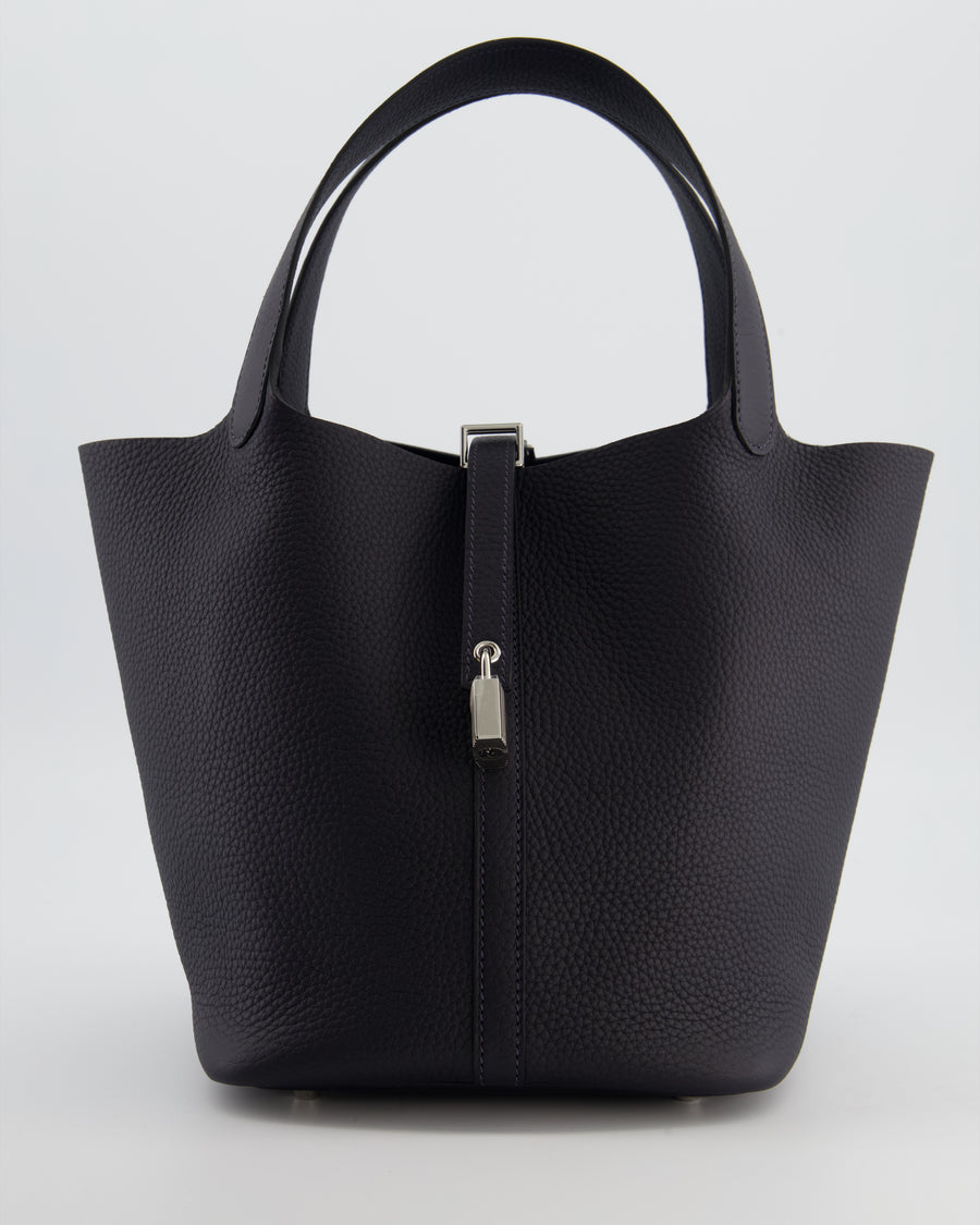 Hermes Picotin Lock Bag 22 in Caban Clemence Leather with Palladium Hardware