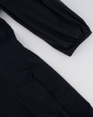 Staud Black Midi Dress with Square Neckline Detail and Puff Sleeves Size US 8 (UK 12)