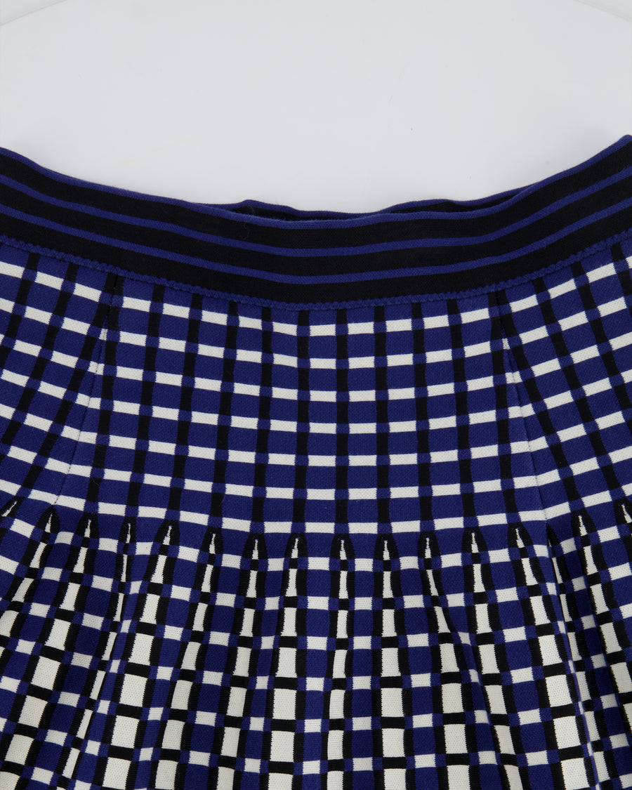 Prada Navy, White, and Black Square Pattern Mini Skirt Size IT 40 (UK 8)