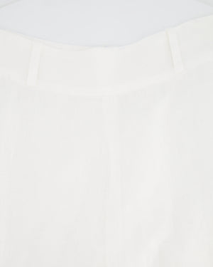 Zimmermann White Midi Linen Skirt Size 3 (UK 14)