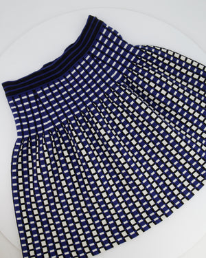 Prada Navy, White, and Black Square Pattern Mini Skirt Size IT 40 (UK 8)