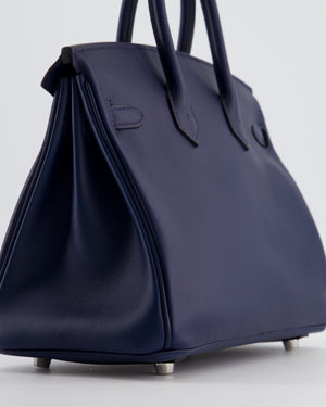 Hermès Birkin 25 Retourne Bag in Bleu Nuit Swift Leather with Palladium Hardware