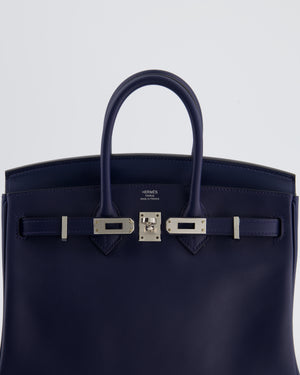 Hermès Birkin 25 Retourne Bag in Bleu Nuit Swift Leather with Palladium Hardware