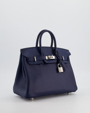 Hermès Birkin 25 Retourne Bag in Bleu Nuit Swift Leather with Palladium Hardware