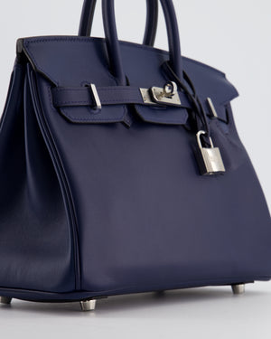 Hermès Birkin 25 Retourne Bag in Bleu Nuit Swift Leather with Palladium Hardware