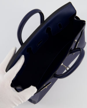 Hermès Birkin 25 Retourne Bag in Bleu Nuit Swift Leather with Palladium Hardware