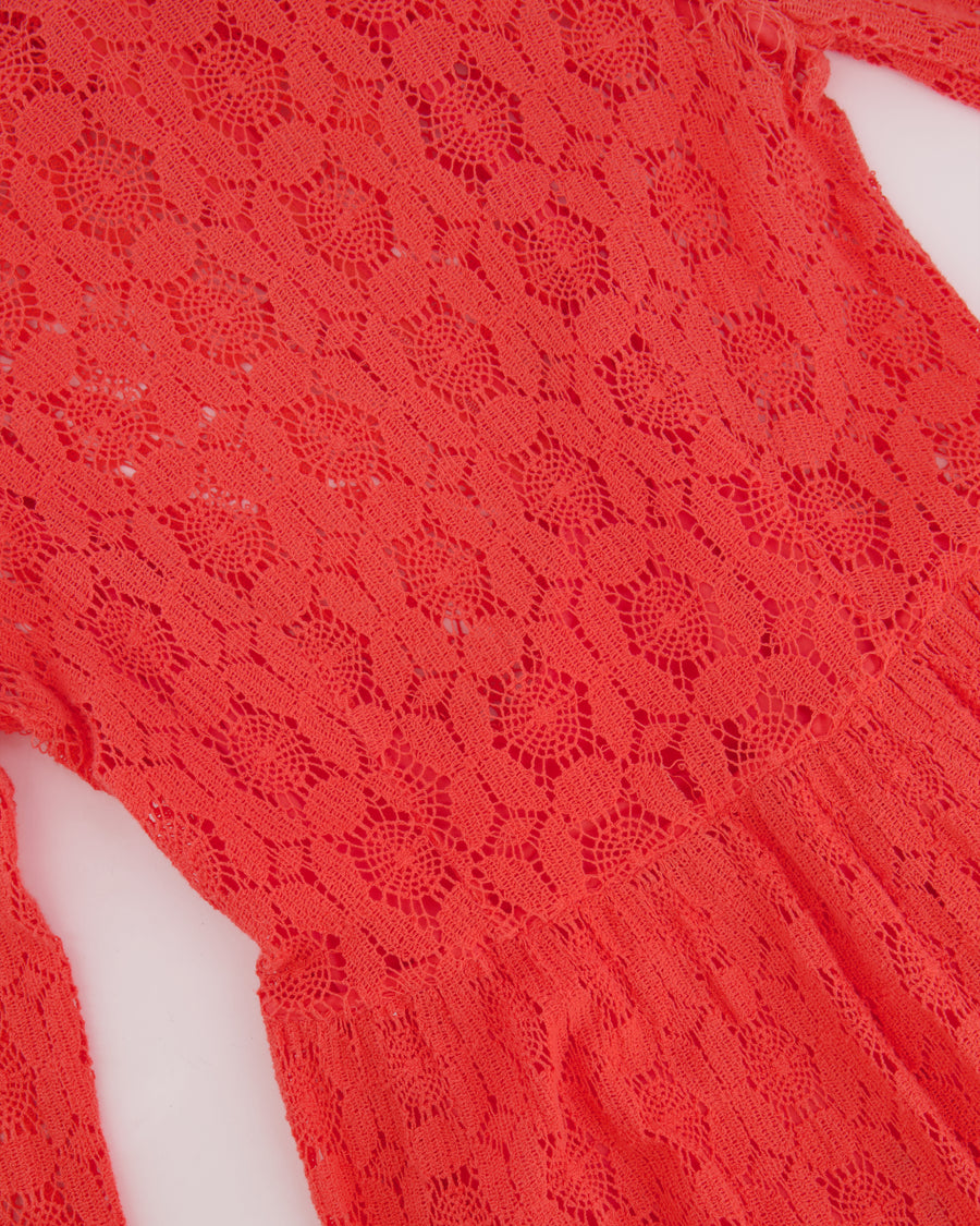 Zimmermann Coral Crochet Maxi Dress Size 2 (UK 12)