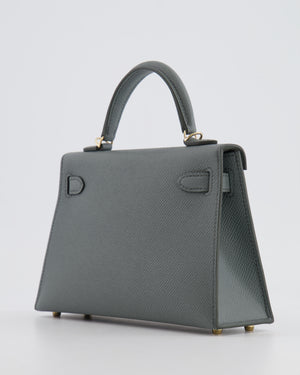 *RARE* Hermès Mini Kelly II 20 Bag in Vert Amande Epsom Leather with Permabrass Hardware