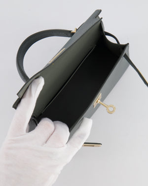 *RARE* Hermès Mini Kelly II 20 Bag in Vert Amande Epsom Leather with Permabrass Hardware