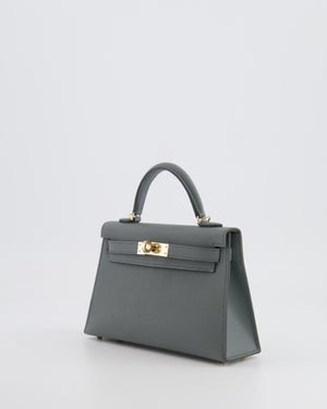 *RARE* Hermès Mini Kelly II 20 Bag in Vert Amande Epsom Leather with Permabrass Hardware