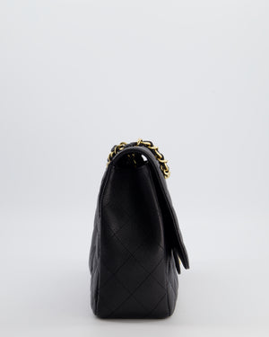Chanel Black Jumbo Classic Single Flap Bag in Caviar Leather with Gold Hardware