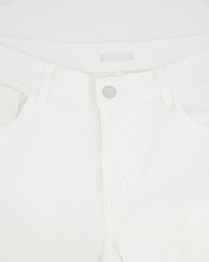 Prada Menswear White Tapered Fit Jeans with Logo Size 33