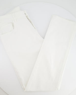 Prada Menswear White Tapered Fit Jeans with Logo Size 33