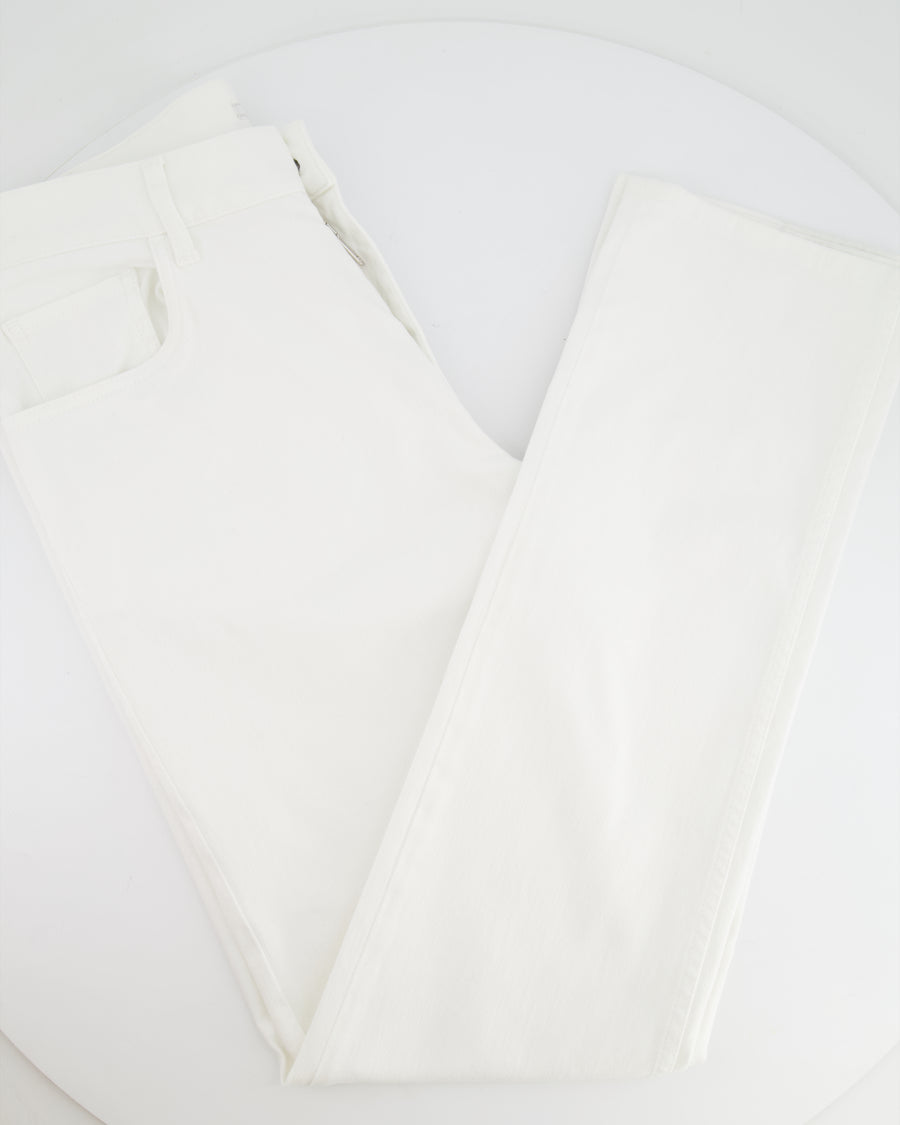 Prada Menswear White Tapered Fit Jeans with Logo Size 33