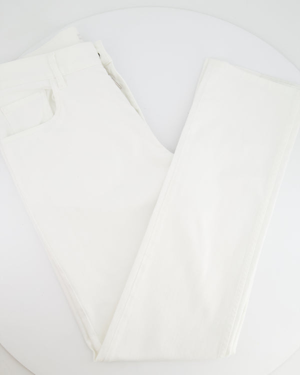 Prada Menswear White Tapered Fit Jeans with Logo Size 33