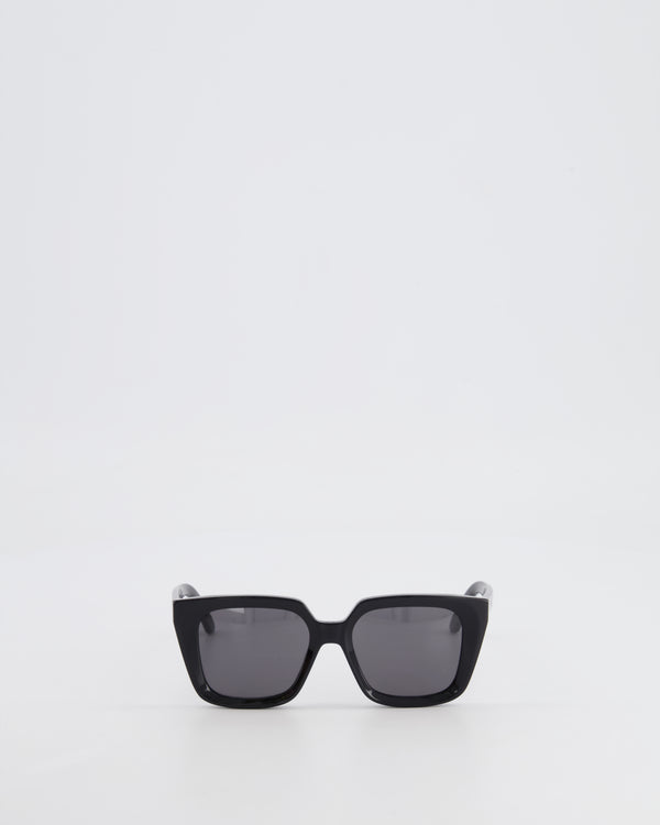 Christian Dior Black Square Sunglasses with Gold Logo Detail