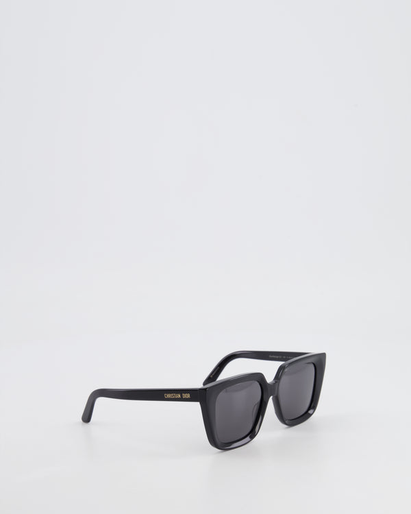 Christian Dior Black Square Sunglasses with Gold Logo Detail