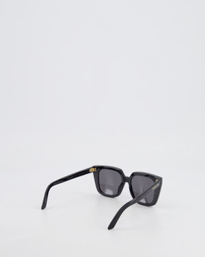 Christian Dior Black Square Sunglasses with Gold Logo Detail