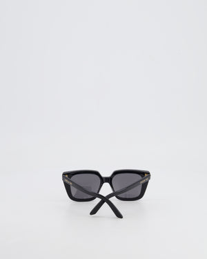 Christian Dior Black Square Sunglasses with Gold Logo Detail