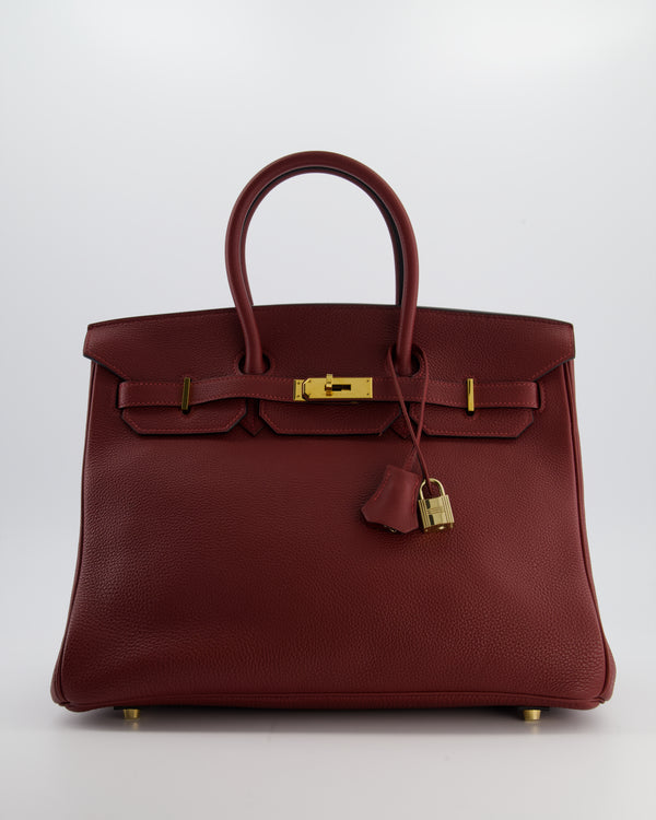 *RARE* Hermès Birkin 35cm Bag Retourne in Rouge H Togo Leather and Gold Hardware