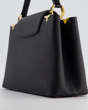 Louis Vuitton Black Capucines MM Bag in Taurillon Leather with Gold Hardware
