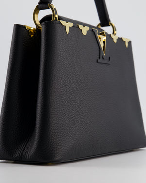 Louis Vuitton Black Capucines MM Bag in Taurillon Leather with Gold Hardware