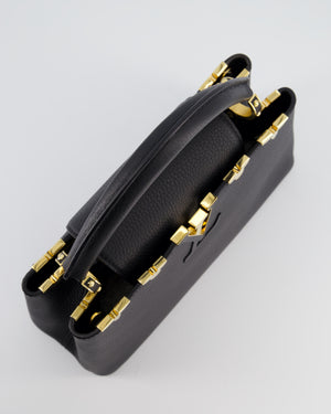 Louis Vuitton Black Capucines MM Bag in Taurillon Leather with Gold Hardware