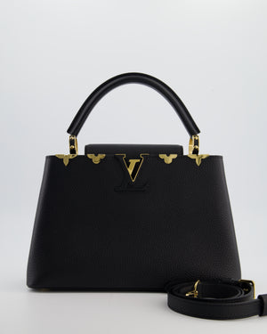 Louis Vuitton Black Capucines MM Bag in Taurillon Leather with Gold Hardware
