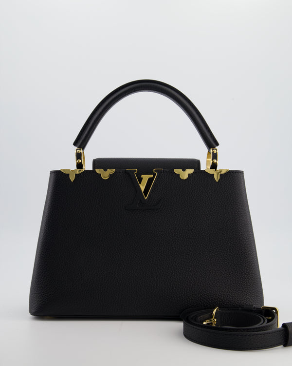 Louis Vuitton Black Capucines MM Bag in Taurillon Leather with Gold Hardware