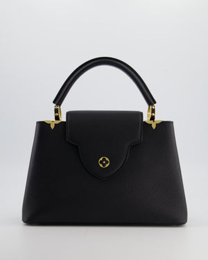 Louis Vuitton Black Capucines MM Bag in Taurillon Leather with Gold Hardware