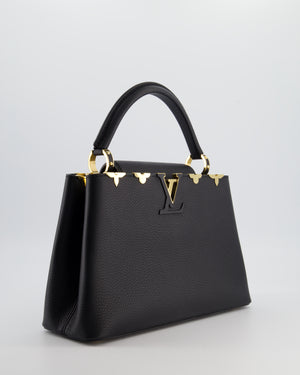Louis Vuitton Black Capucines MM Bag in Taurillon Leather with Gold Hardware