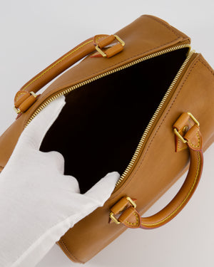 Louis Vuitton Tan Speedy 25 in Bag in Millesime Leather with Gold Hardware