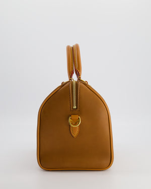 Louis Vuitton Tan Speedy 25 in Bag in Millesime Leather with Gold Hardware