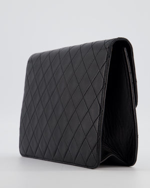 Chanel Black Vintage Classic Flap Bag in Lambskin Leather with Gold Hardware