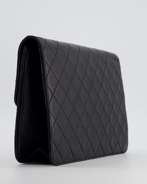 Chanel Black Vintage Classic Flap Bag in Lambskin Leather with Gold Hardware