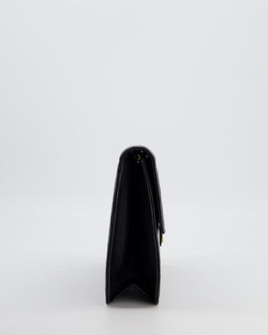 Chanel Black Vintage Classic Flap Bag in Lambskin Leather with Gold Hardware