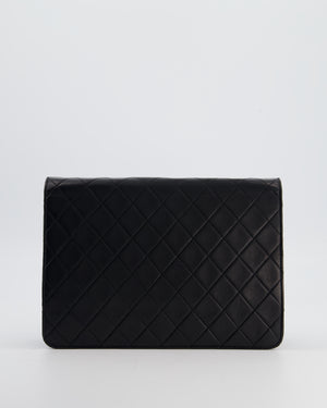 Chanel Black Vintage Classic Flap Bag in Lambskin Leather with Gold Hardware