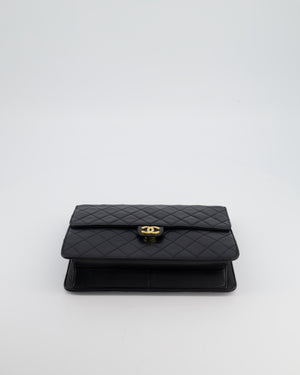 Chanel Black Vintage Classic Flap Bag in Lambskin Leather with Gold Hardware