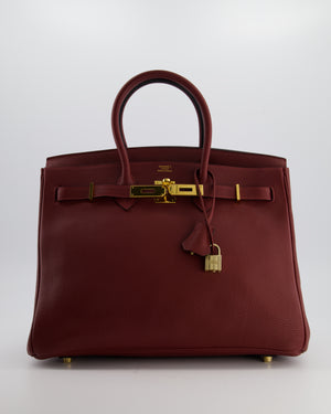 *RARE* Hermès Birkin 35cm Bag Retourne in Rouge H Togo Leather and Gold Hardware