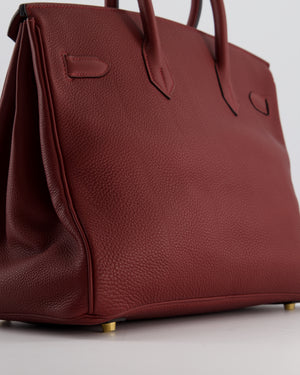*RARE* Hermès Birkin 35cm Bag Retourne in Rouge H Togo Leather and Gold Hardware