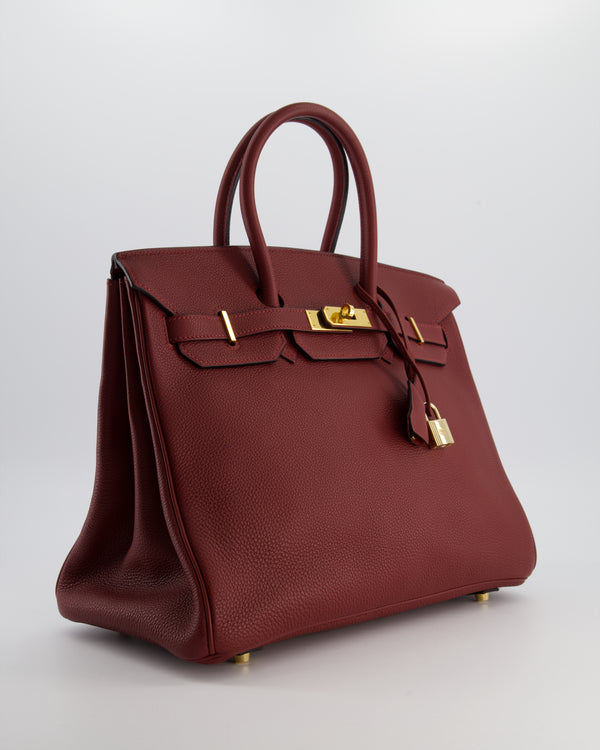 *RARE* Hermès Birkin 35cm Bag Retourne in Rouge H Togo Leather and Gold Hardware