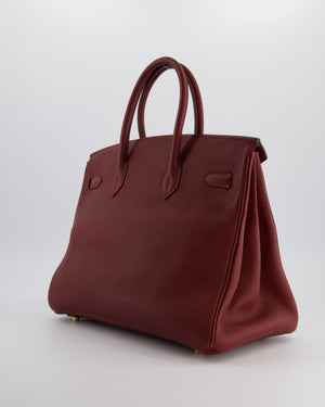 *RARE* Hermès Birkin 35cm Bag Retourne in Rouge H Togo Leather and Gold Hardware