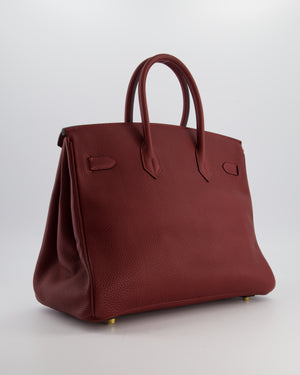 *RARE* Hermès Birkin 35cm Bag Retourne in Rouge H Togo Leather and Gold Hardware