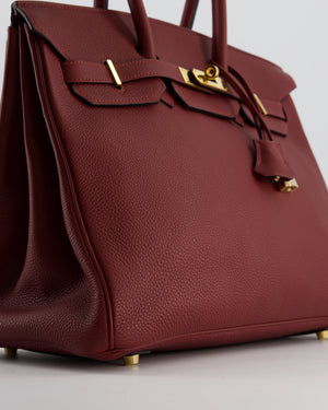 *RARE* Hermès Birkin 35cm Bag Retourne in Rouge H Togo Leather and Gold Hardware